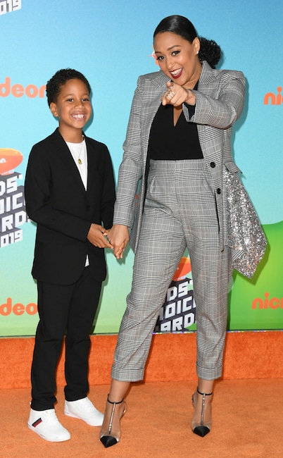 Tia Mowry, Cree Taylor Hardrict, Nickelodeon 2019 Kids Choice Awards, Arrivals